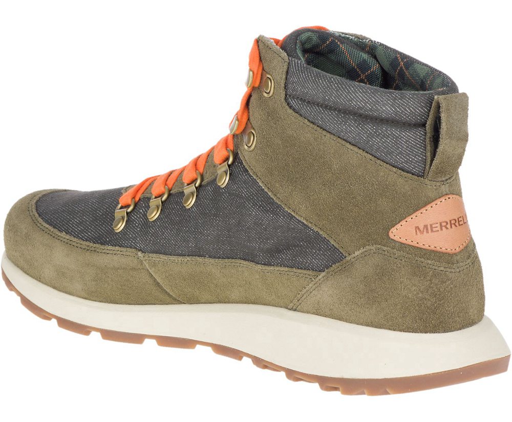 Merrell Boots Olive - Ashford Classic Chukka Leather - Mens 21KEZWPTF